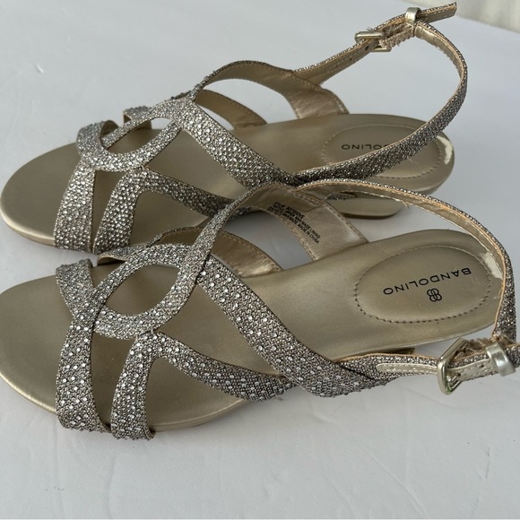 Bandolino women’s sandals glitter with metallic wedge 2-inch heel. Size 6.5 - Picture 1 of 9